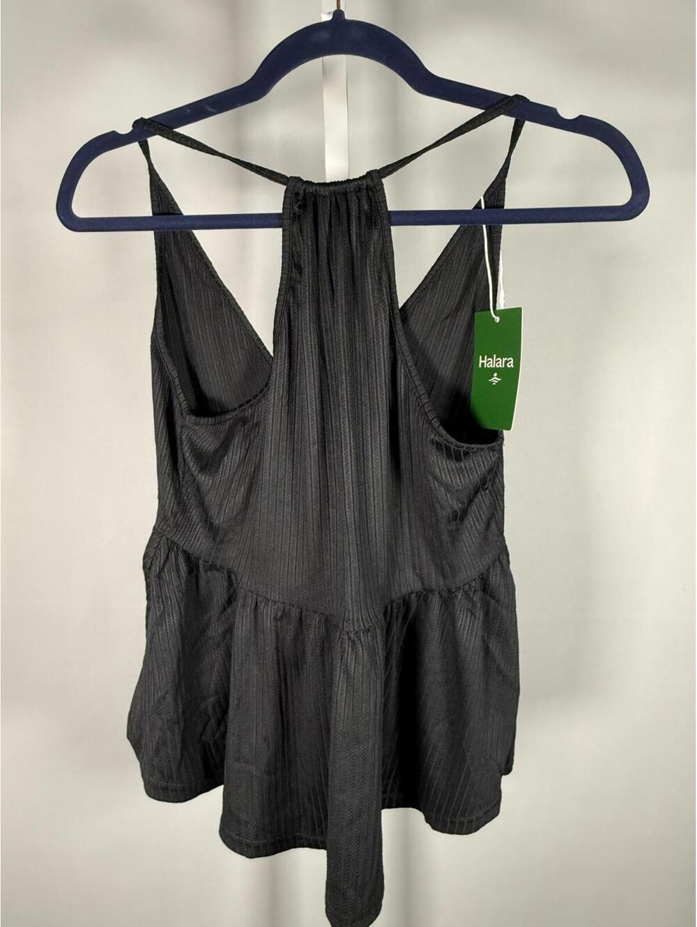 NWT Halara Ribbed Flowy Top Black Lightweight Swing Cami Size Medium - Picture 2 of 4